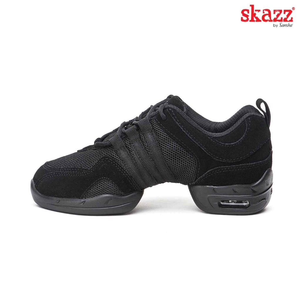 Scarpe Danza Jazz Nere Con Suola Divisa - Sneaker Modern Dance Antiscivolo Leggere - Foto 2